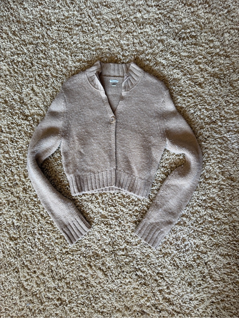 Vintage American Eagle Cropped Wool Blend Cardigan Sweater Size L